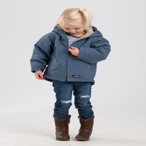 Berne Mens Steel Blue 100% Cotton Toddler Hooded Coat