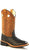 Old West Black Childrens Boys Carona Calf Leather Square Toe Cowboy Boots