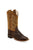 Old West Brown/Tan Youth Boys Leather Faux Gator Cowboy Boots