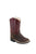 Old West Burgundy/Brown Toddler Boys Leather Cowboy Boots