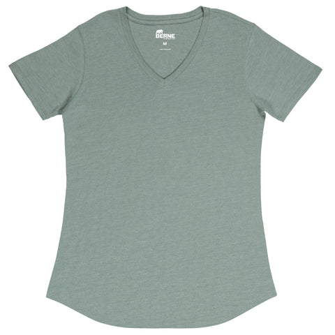 Berne Lead Cotton Blend Ladies Lightweight Performance V-Neck S/S