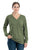 Berne Lichen Cotton Blend Womens Performance V-Neck Tee L/S