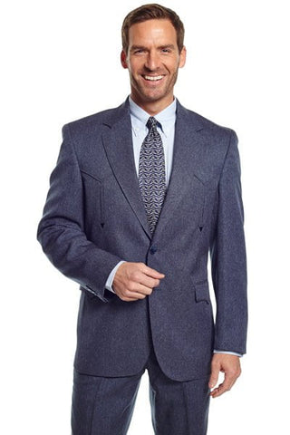 Circle S Mens Heather Navy Polyester Vegas Sportcoat Western