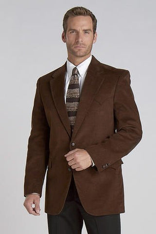 Circle S Mens Chestnut 100% Cotton Lubbock Sportcoat Corduroy Jacket Blazer