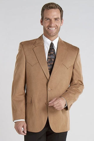 Circle S Mens Camel 100% Microsuede Big Houston Western Jacket Blazer