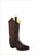 Old West Brown Canyon Childrens Boys Leather Snip Toe 8in Cowboy Boots