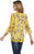 Cowgirl Up Womens Yellow Floral Polyester Bell Sleeve Tunic S/S