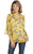 Cowgirl Up Womens Yellow Floral Polyester Bell Sleeve Tunic S/S