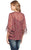 Cowgirl Up Womens Red Polyester Arrow Bell Sleeves Blouse S/S