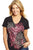 Cowgirl Up Womens Black Cotton S/S T-Shirt Tribal Foil V-Neck