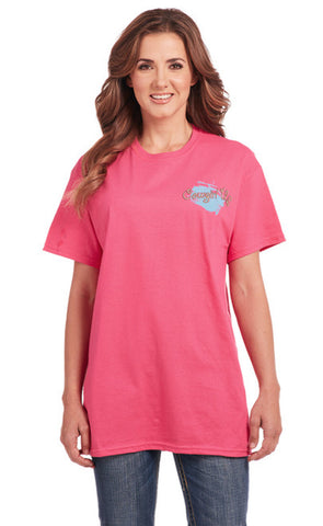Cowgirl Up Womens Roam Free Boyfriend Pink 100% Cotton S/S T-Shirt