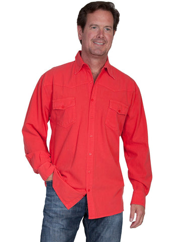 Scully Cantina Mens Cayenne 100% Cotton Western Casual Shirt