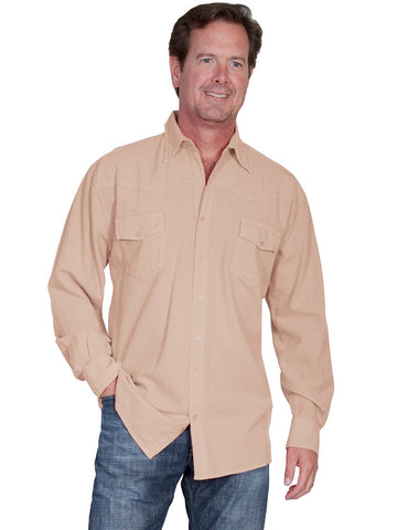 Scully Cantina Mens Sand 100% Cotton Western Casual Shirt