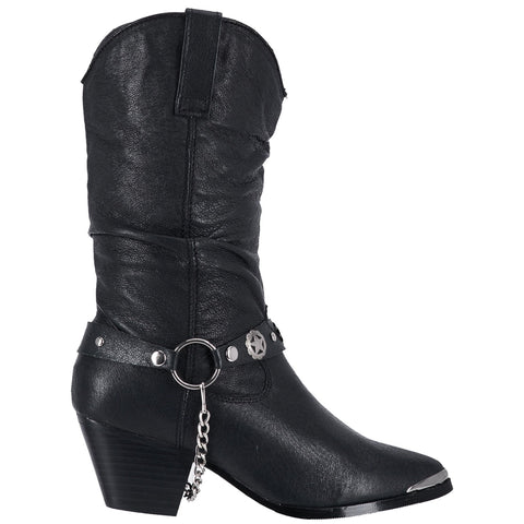 Dingo Womens Olivia Cowboy Boots Leather Black
