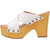 Dingo Womens Driftwood Studs White Leather Sandals Shoes
