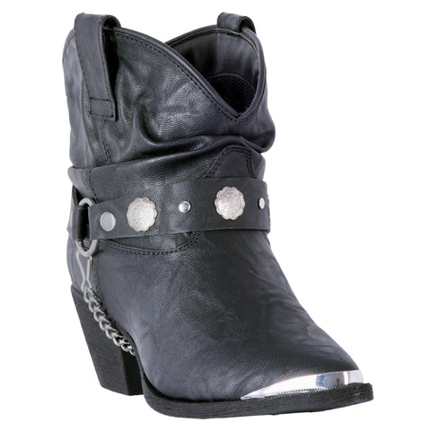 Dingo Womens Black Fiona Cowboy Boots Faux Leather