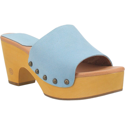 Dingo Womens Beechwood Blue Leather Studs Sandals Shoes