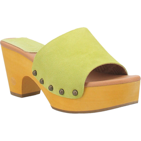 Dingo Womens Beechwood Lime Leather Studs Sandals Shoes