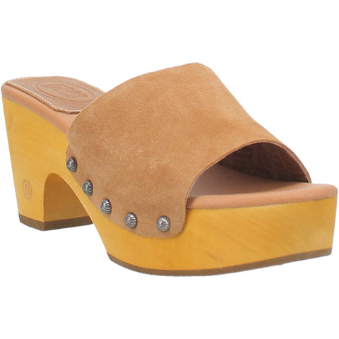 Dingo Womens Beechwood Tan Leather Studs Sandals Shoes