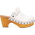 Dingo Womens Deadwood White Leather Studs Clogs Shoes