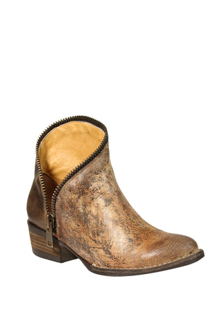 Corral Ladies Golden Cowhide Leather Ankle Ankle Boots