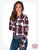 Cowgirl Tuff Womens Red Polyester Blouse Plaid Button L/S
