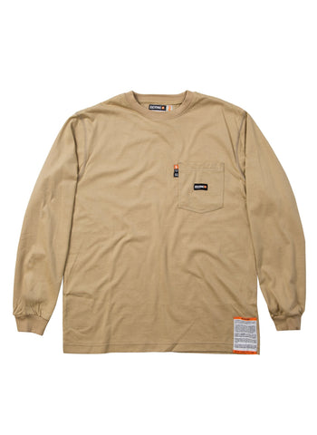 Berne Mens Khaki 100% Cotton FR Crew Neck T-Shirt S/S