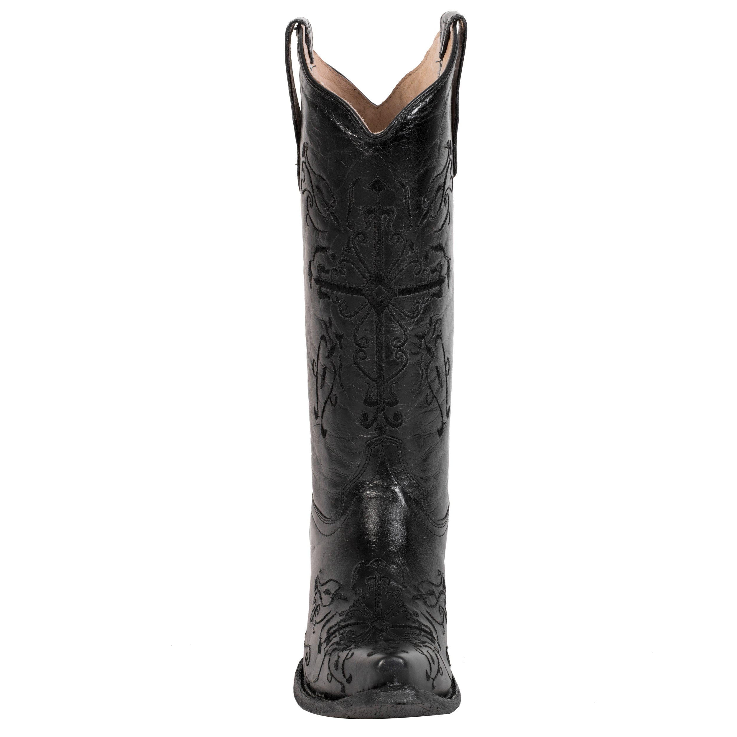 Corral Ladies Embroidery Black Cowhide Leather Cowgirl Boots – The ...
