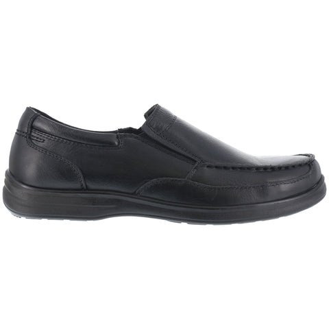Florsheim Mens Black Leather Loafer Shoes Wily Moc SlipOn Steel Toe