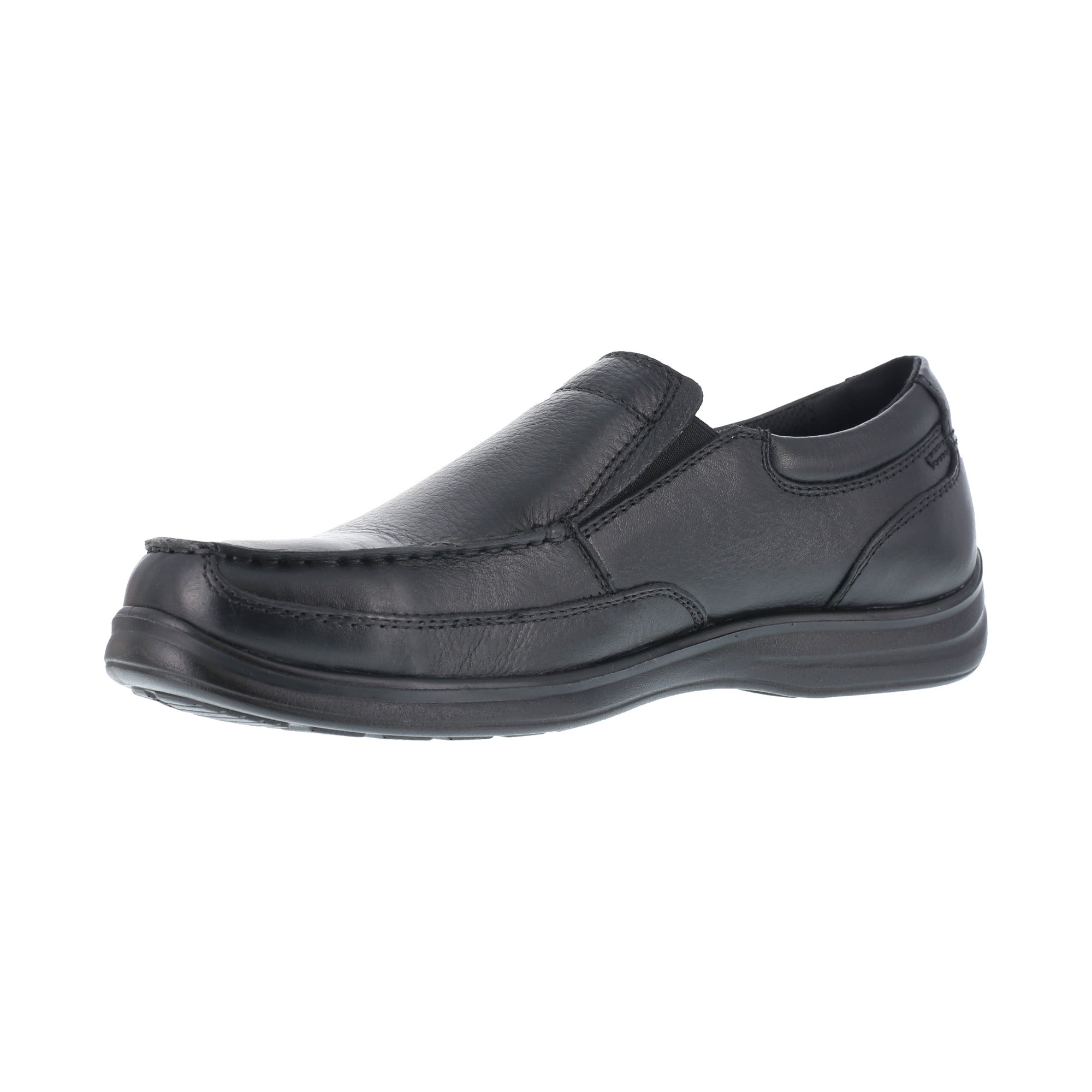Florsheim Mens Black Leather Loafer Shoes Wily Moc SlipOn Steel