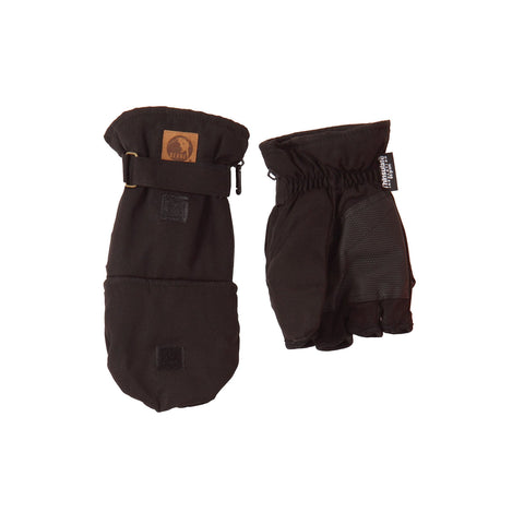 Berne Mens Black 100% Cotton Flip-Top Glove Mitten