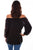 Scully Womens Black Viscose Bold Stripe L/S Blouse