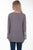 Scully Womens Soft Grey Viscose Tie Front L/S Blouse