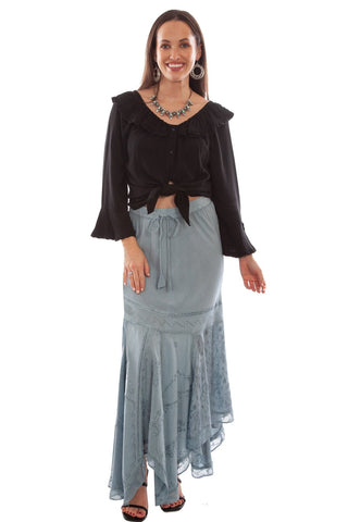 Scully Womens Ash Grey 100% Rayon Elastic Waist Skirt