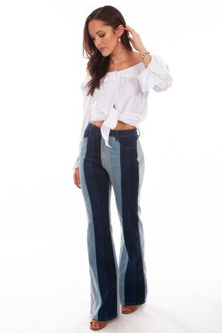 Scully Womens Denim Cotton Blend Multi Panels Jeans