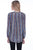 Scully Womens Sky Polyester V-Neck Stripe L/S Blouse