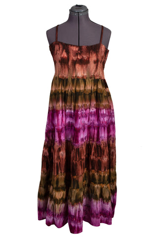 Scully Womens Cafe Tie Dye 100% Cotton Tube Top S/L Dress