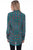 Scully Womens Turquoise Polyester Diamond Rows L/S Blouse