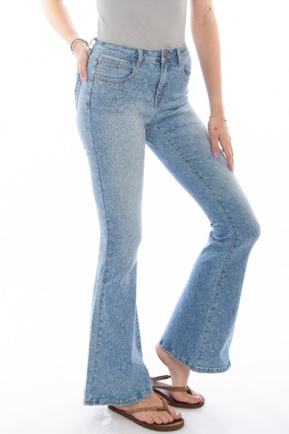 Scully Womens Blue 100% Cotton Paisley Jeans
