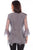 Scully Womens Grey Cotton Blend Double Ruffle S/S Blouse