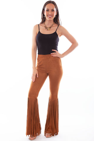 Scully Womens Brown Polyester Snakeskin Bell Pants