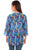 Scully Womens Blue Multi Rayon Dazzling S/S Blouse
