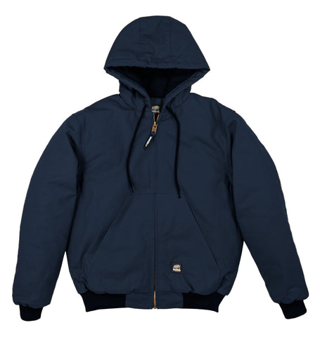 Berne Mens Navy 100% Cotton Hooded Jacket