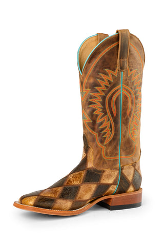 Horse Power by Anderson Bean Mens Tan Leather Crazy Train Cowboy Boots