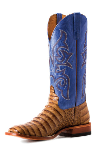 Horse Power by Anderson Bean Mens Blue Sinsation Leather Cowboy Boots