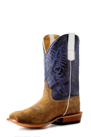 Horse Power by Anderson Bean Kids Boys Nassau Navy Leather Cowboy Boots
