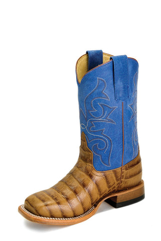 Horse Power by Anderson Bean Kids Boys Royal Caiman Leather Cowboy Boots