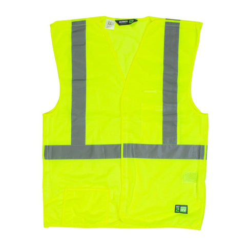 Berne Mens Yellow Polyester Hi Vis Class 2 Easy-Off Vest