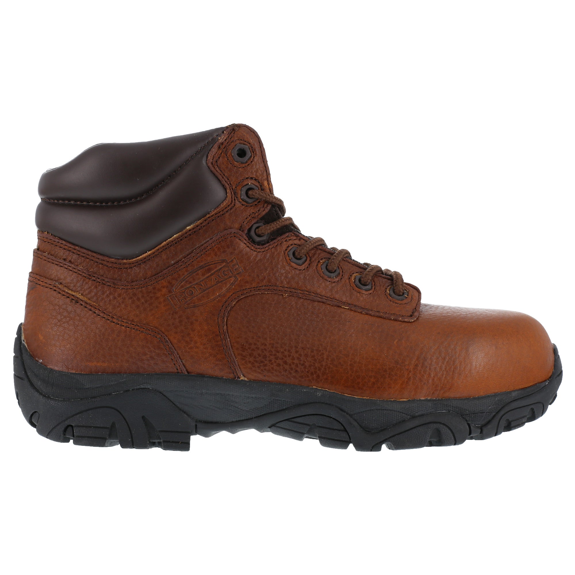 Iron Age Mens Brown Leather 6in Work Boots Trencher Composite Toe The Western Company