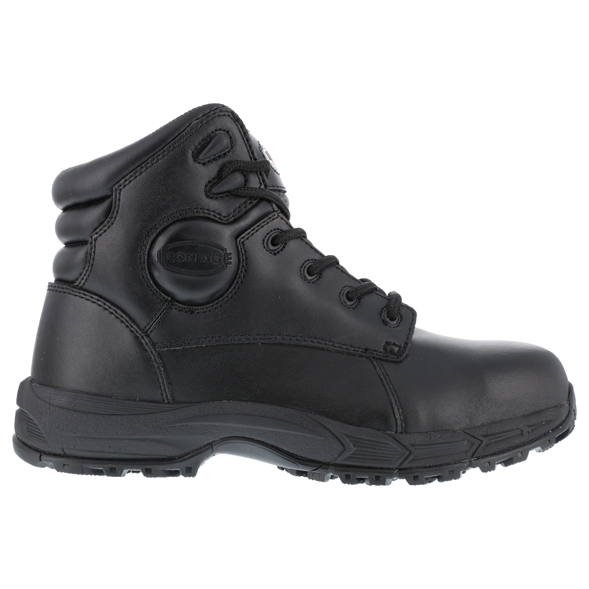 Iron Age Mens Black Leather 6in Sport Boots Ground Finish Steel Toe The Western Company